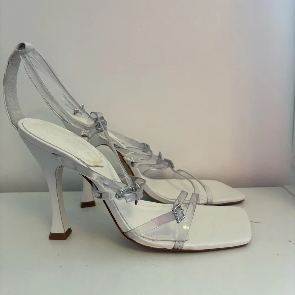 SCHUTZ | White Strappy High Heel Sandals - Picture 10 of 13